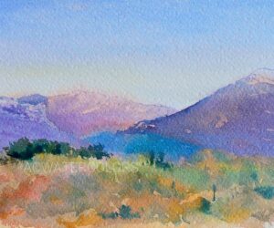 Courmettes in Golden Hour, 21x15cm, 2019 - ACWATERCOLORS -